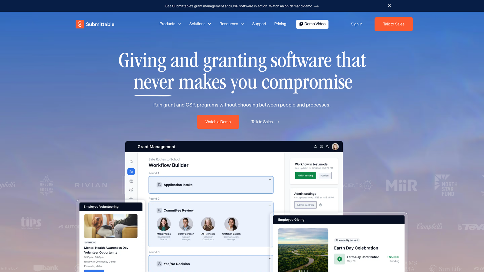 Screenshot of Submittable website