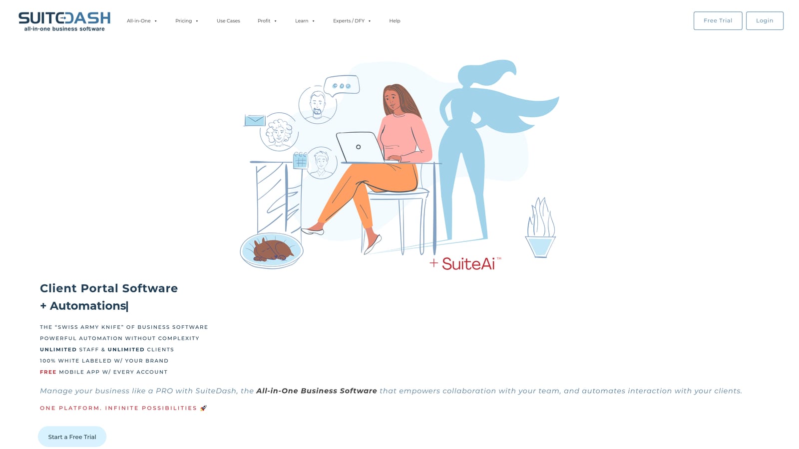 Screenshot of SuiteDash website