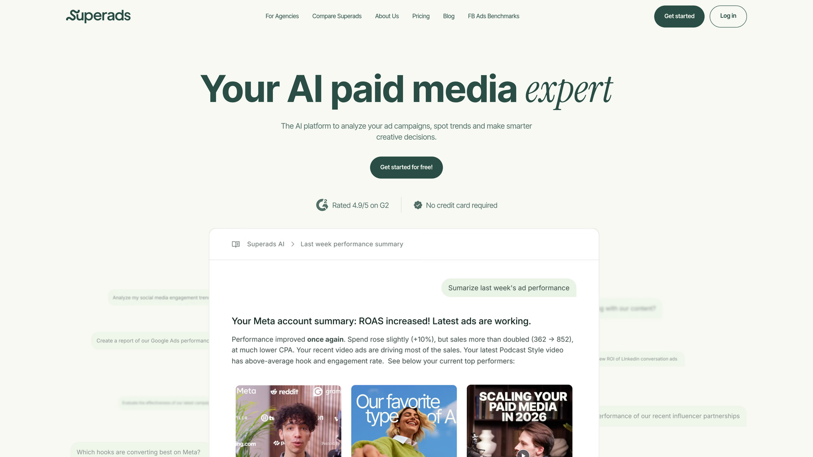 Screenshot of Superads website