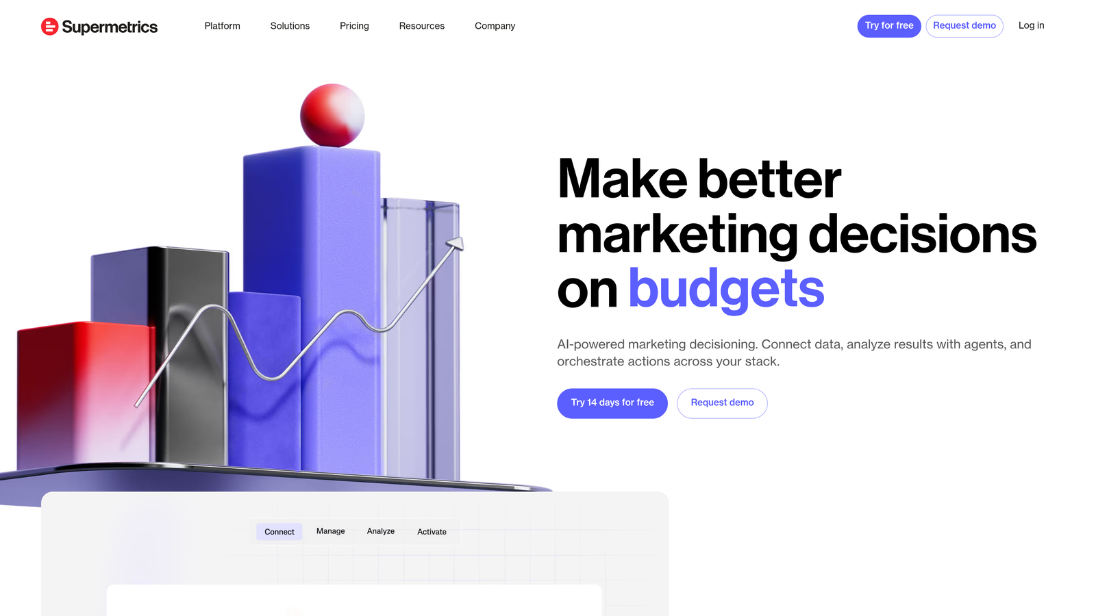 Screenshot of Supermetrics website