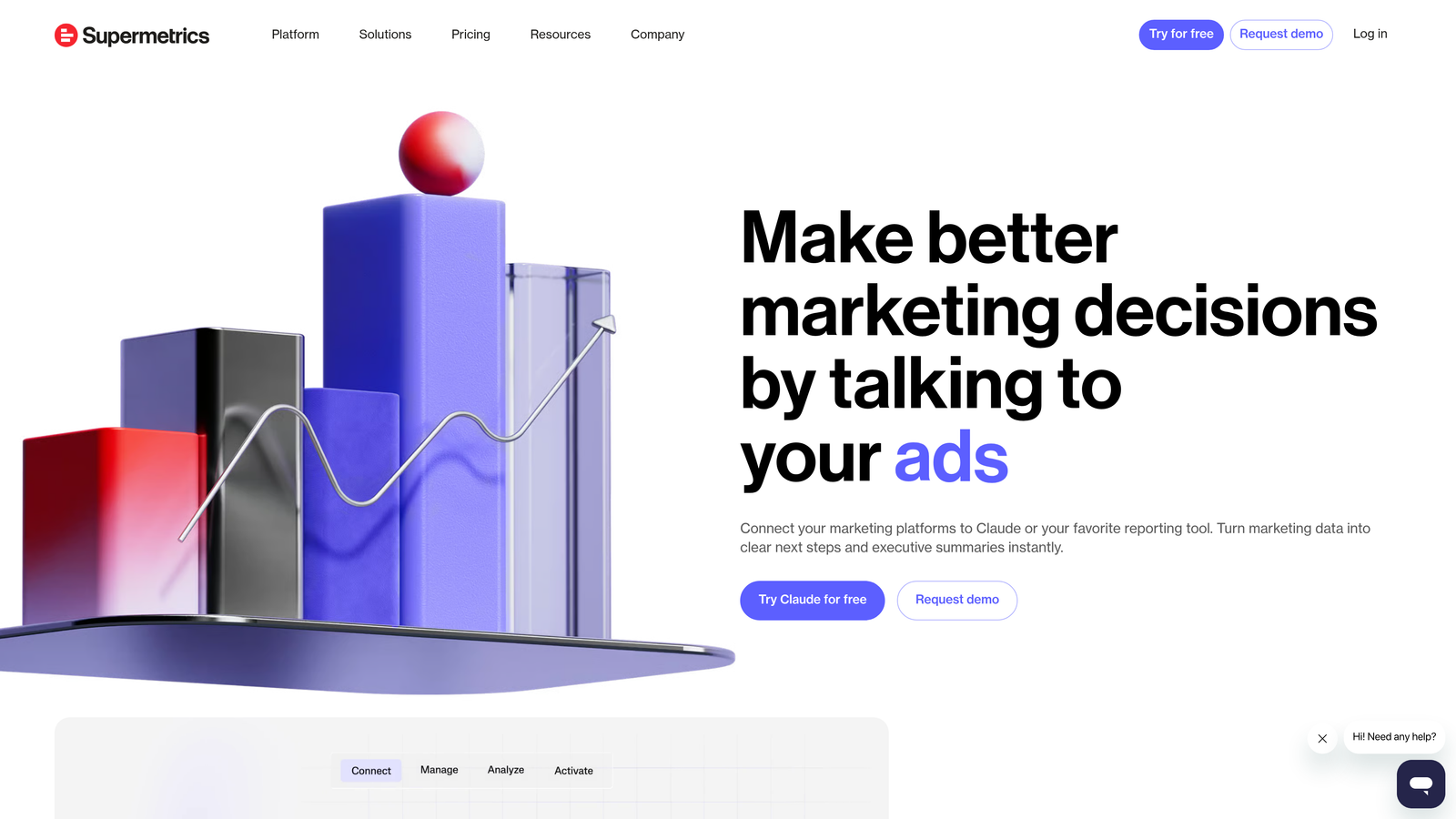 Screenshot of Supermetrics website