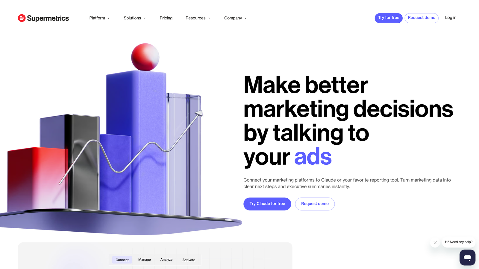 Screenshot of Supermetrics website