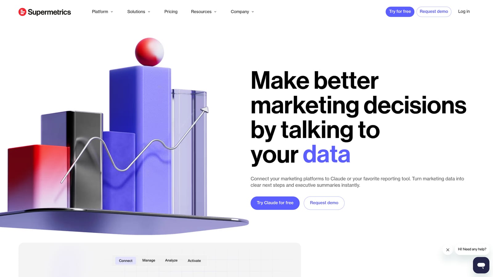 Screenshot of Supermetrics website