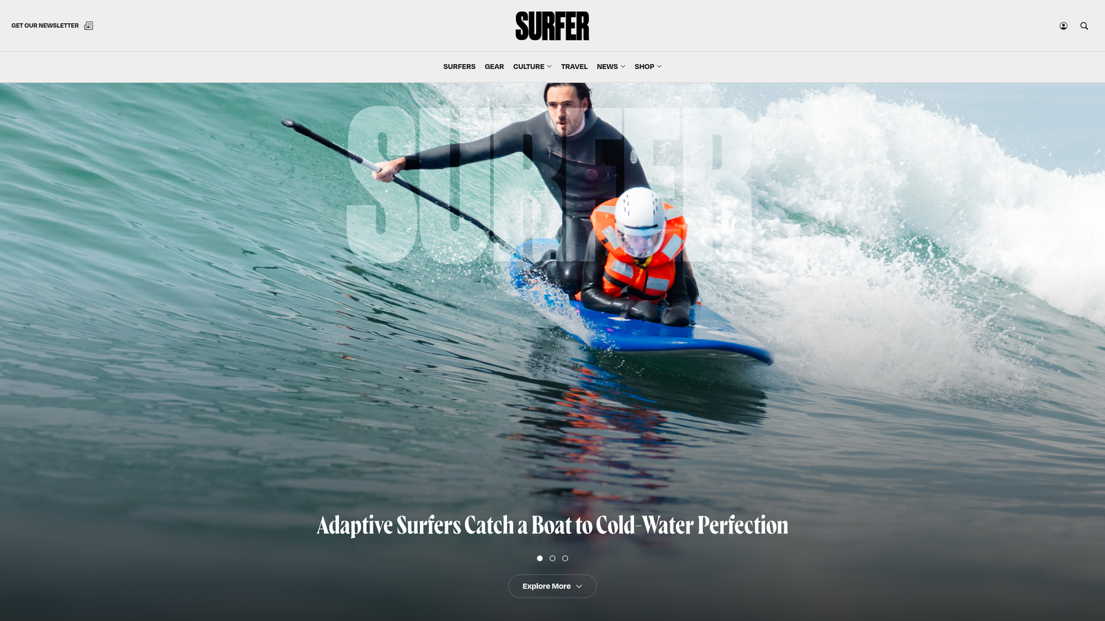 Screenshot of Surfer AI website homepage