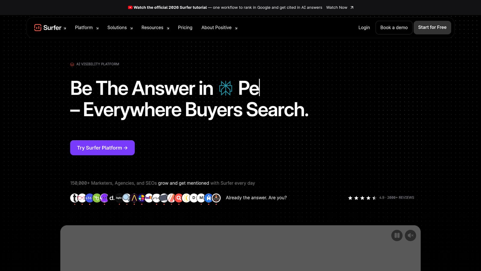 Screenshot of Surfer SEO website