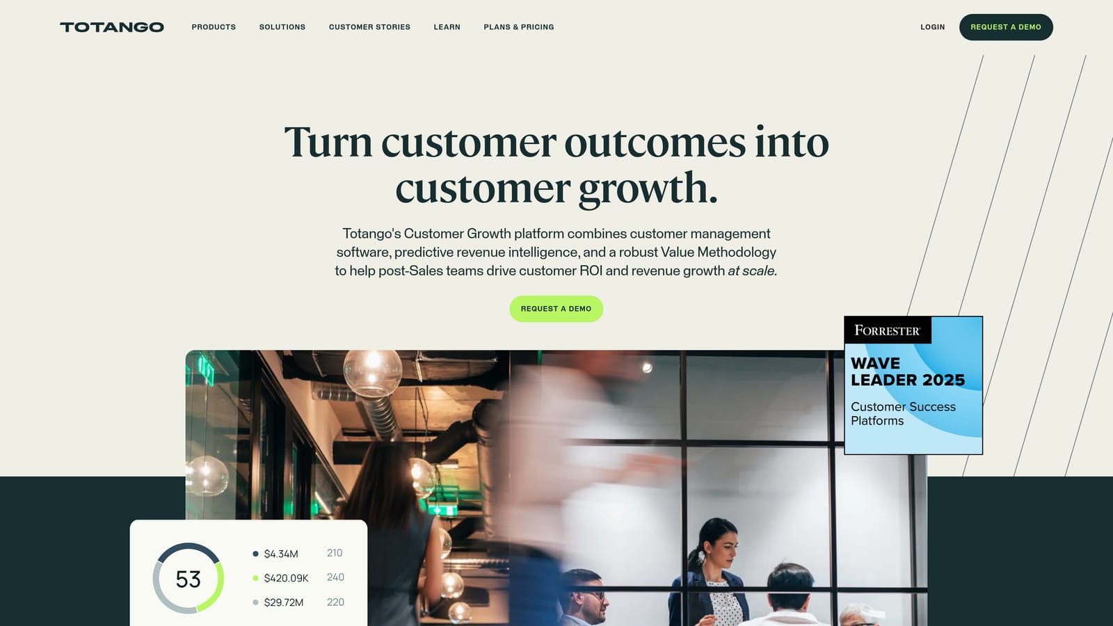 Screenshot of Totango website