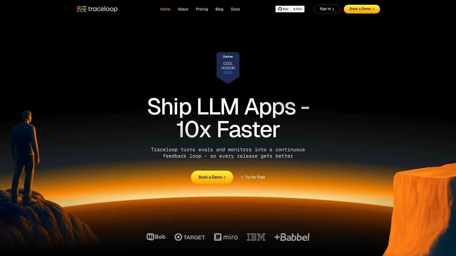 Screenshot of Traceloop (OpenLLMetry) website