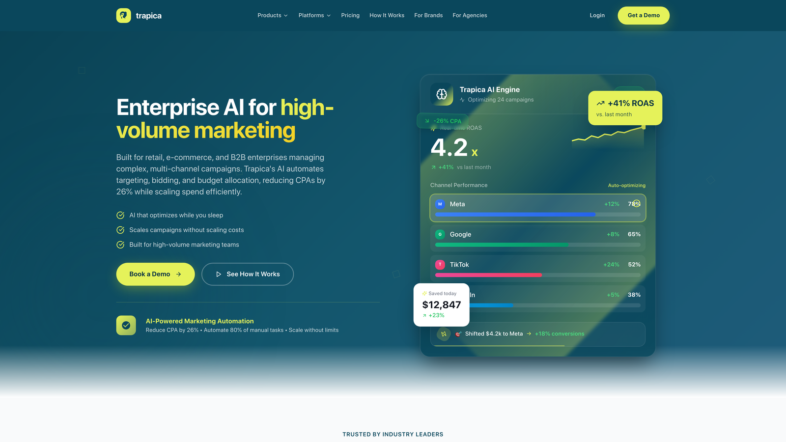 Screenshot of Trapica website