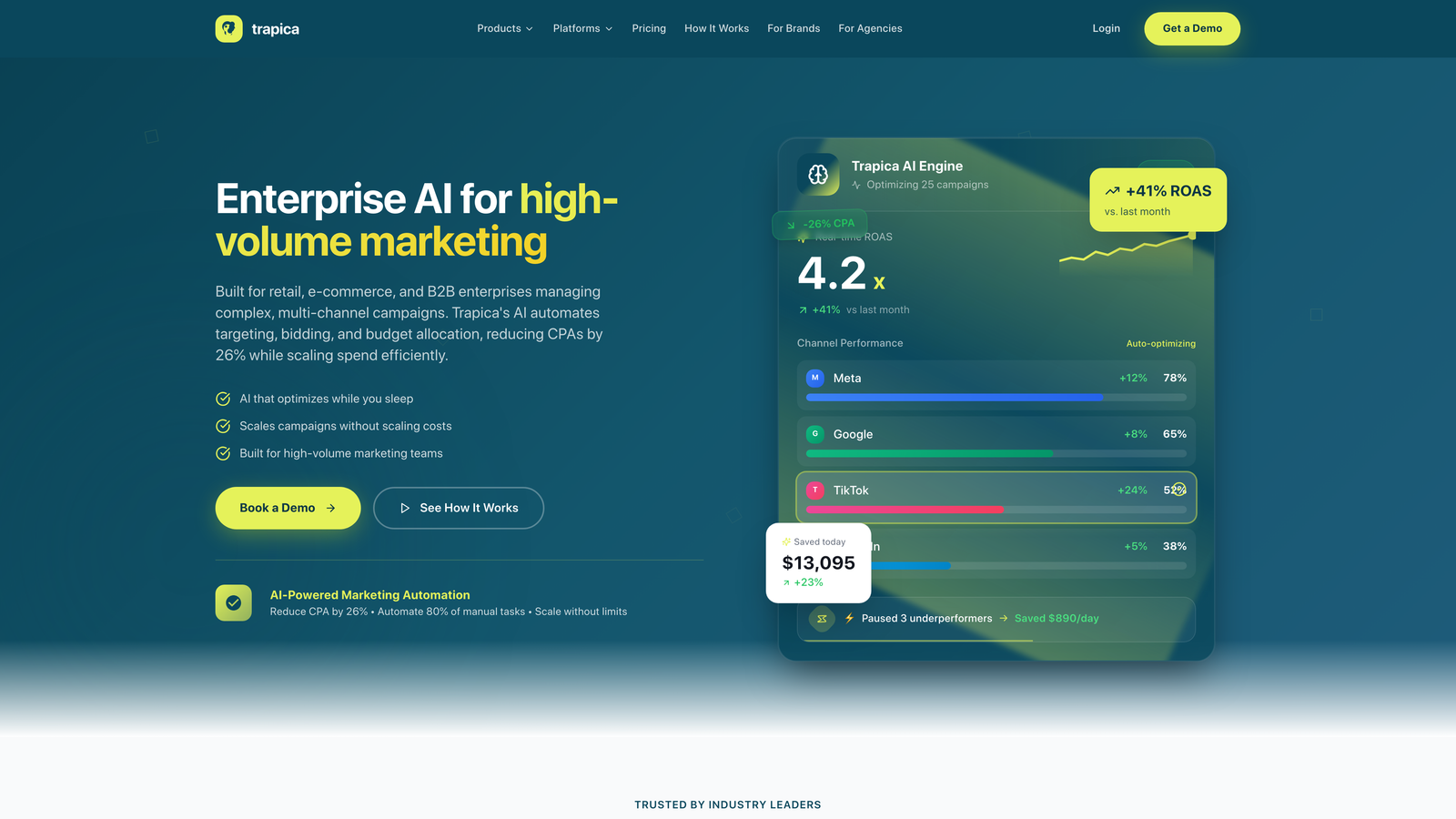 Screenshot of Trapica website