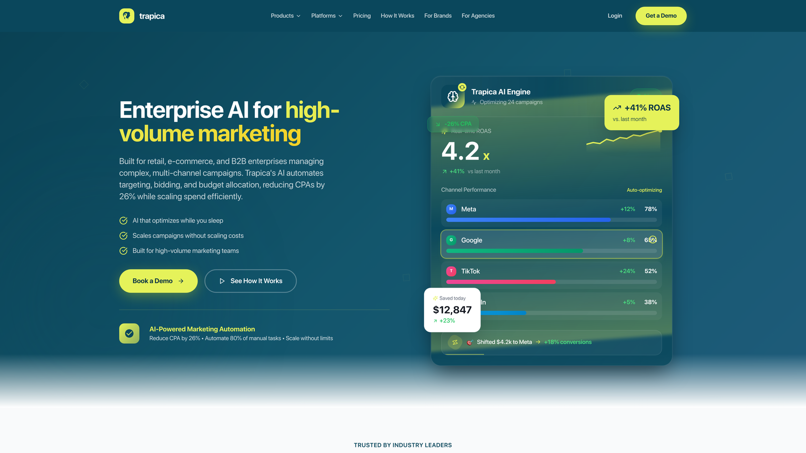 Screenshot of Trapica website