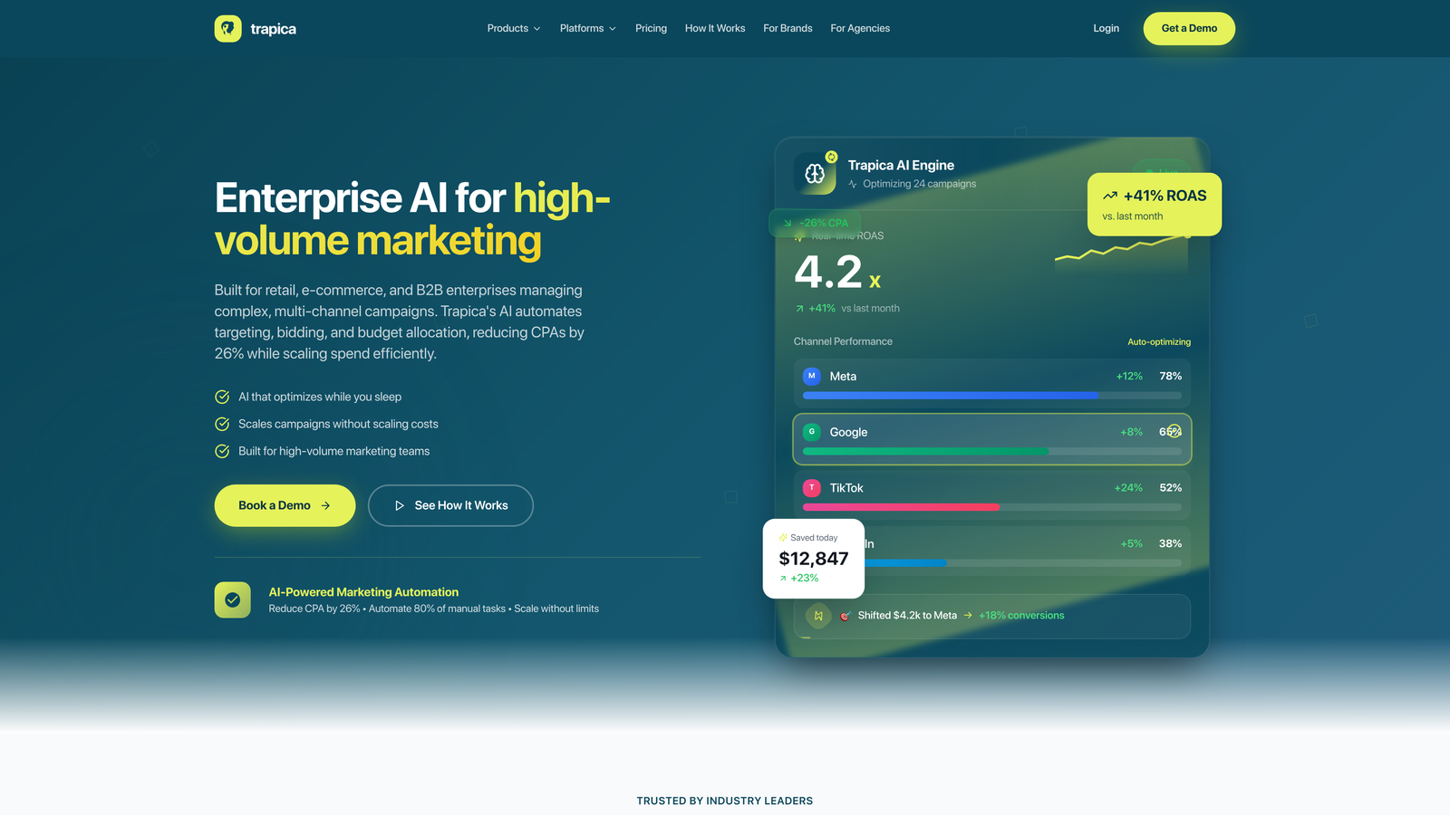 Screenshot of Trapica website