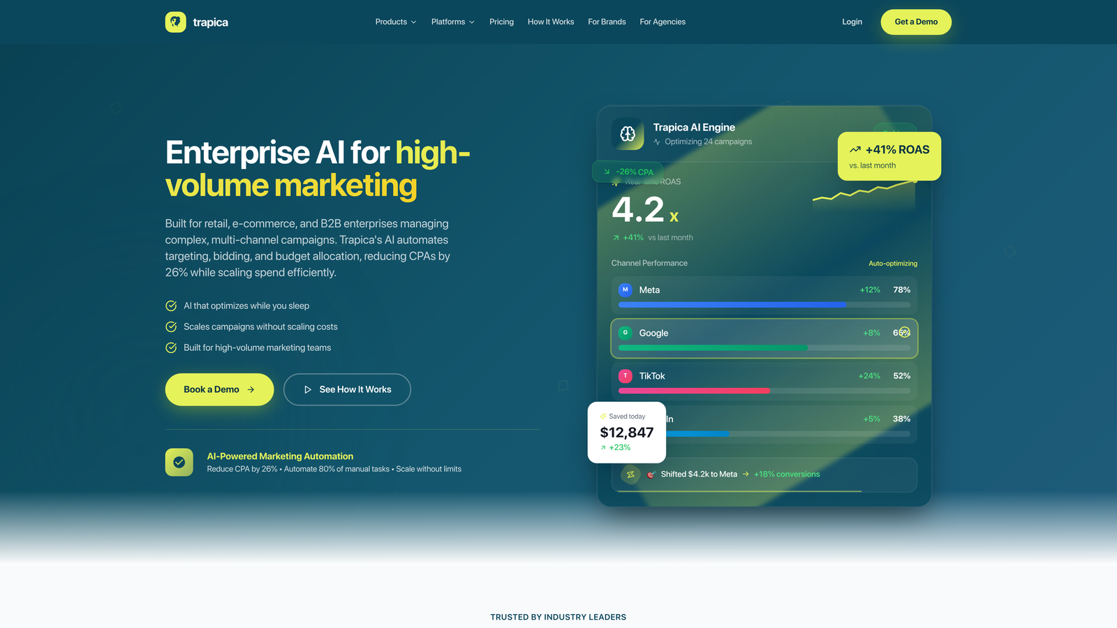 Screenshot of Trapica website