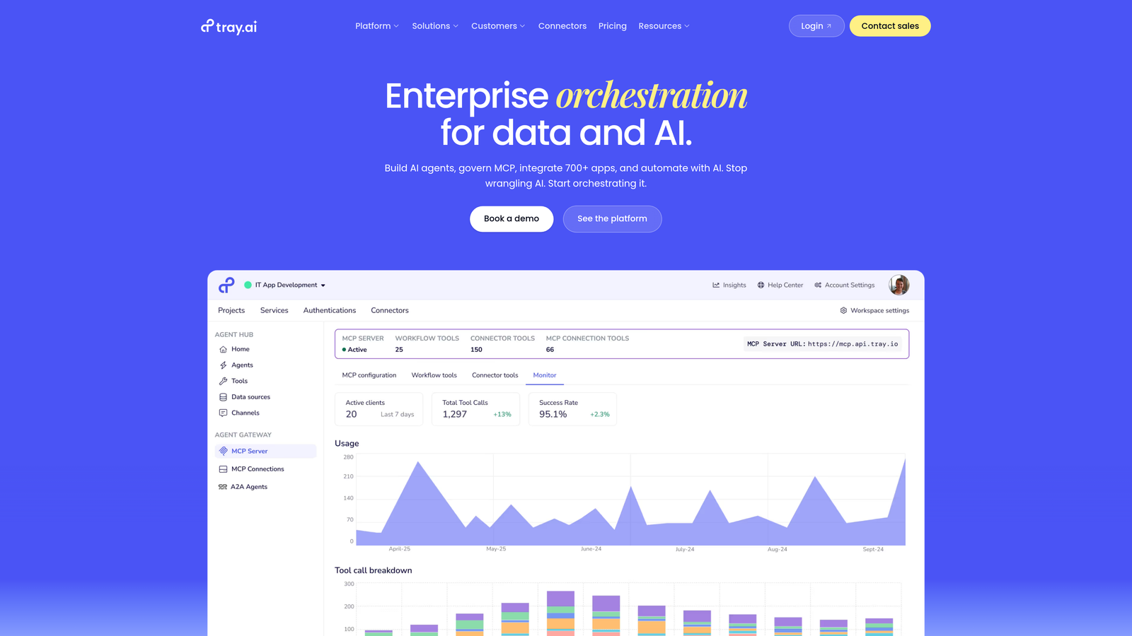 Screenshot of Tray.io website