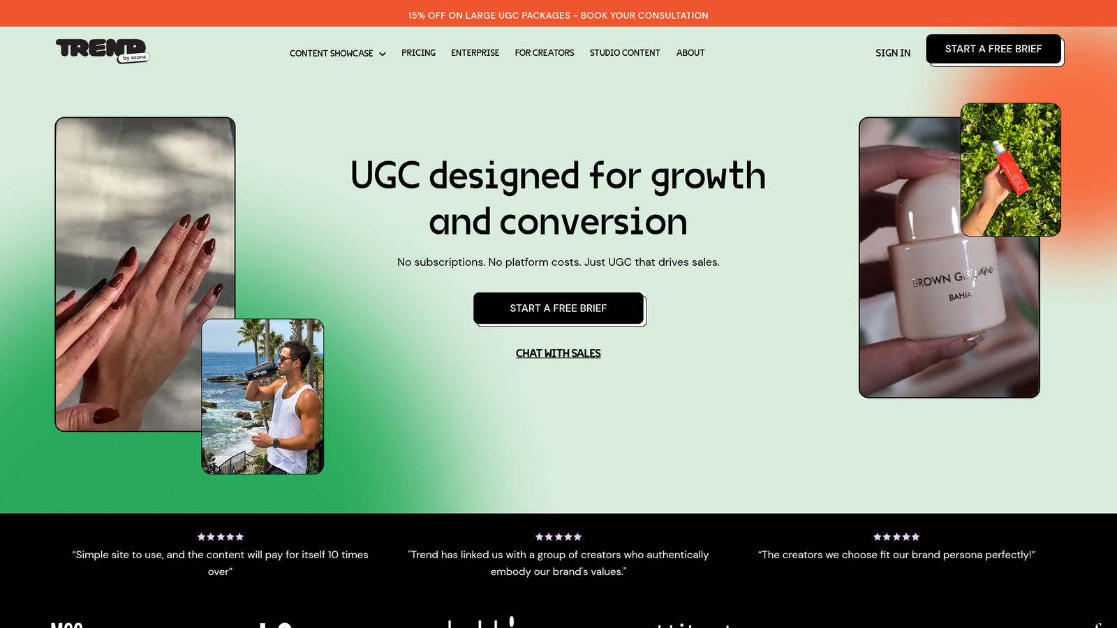 Screenshot of Trend.io website