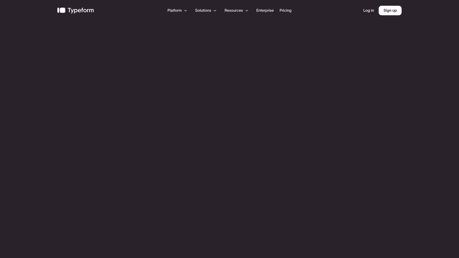 Screenshot of Typeform website