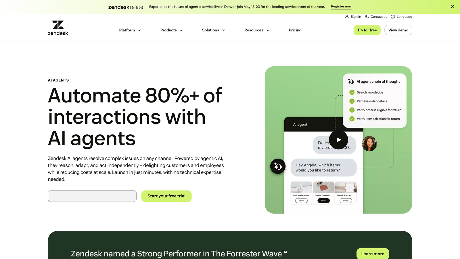 Screenshot of Ultimate.ai website