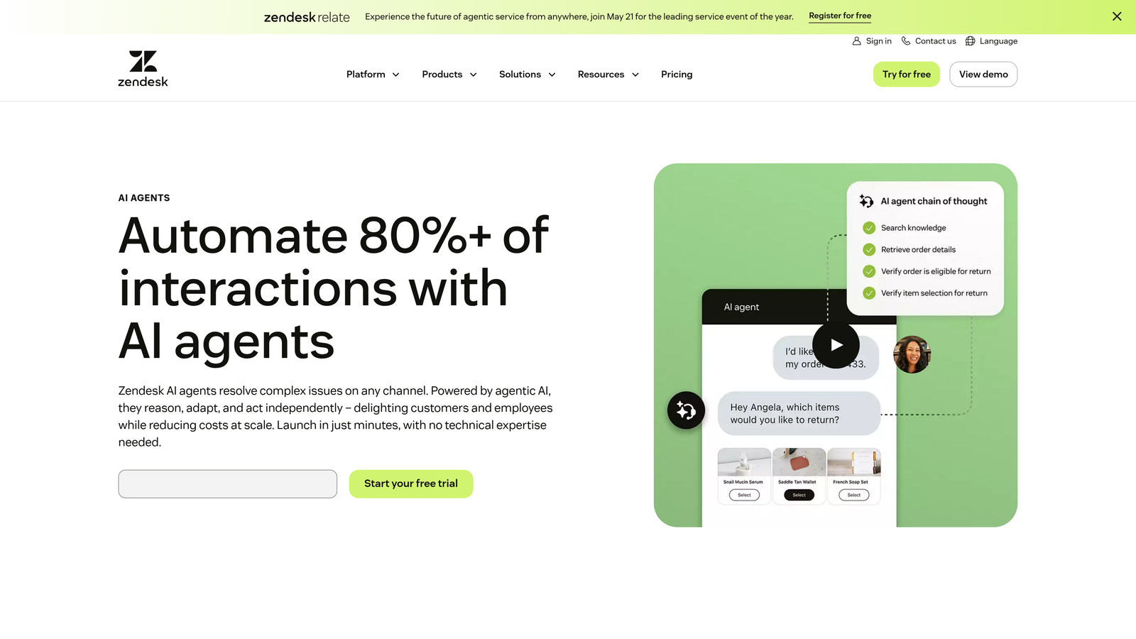 Screenshot of Ultimate.ai website