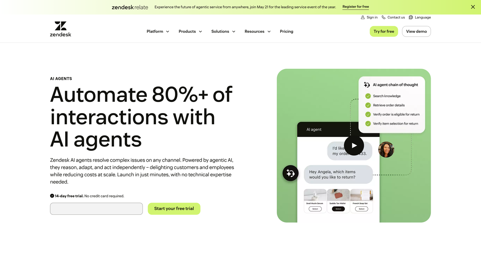 Screenshot of Ultimate.ai website