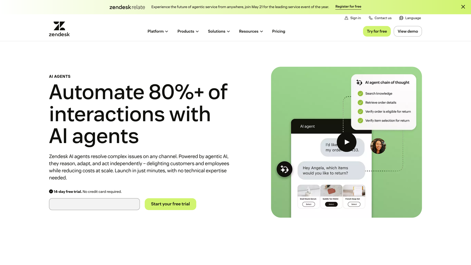 Screenshot of Ultimate.ai website