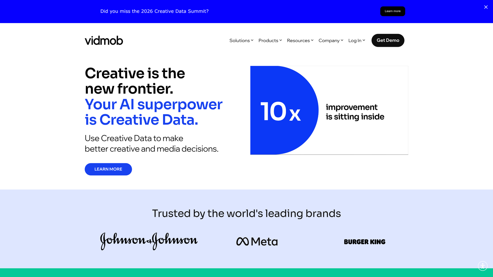 Screenshot of Vidmob website