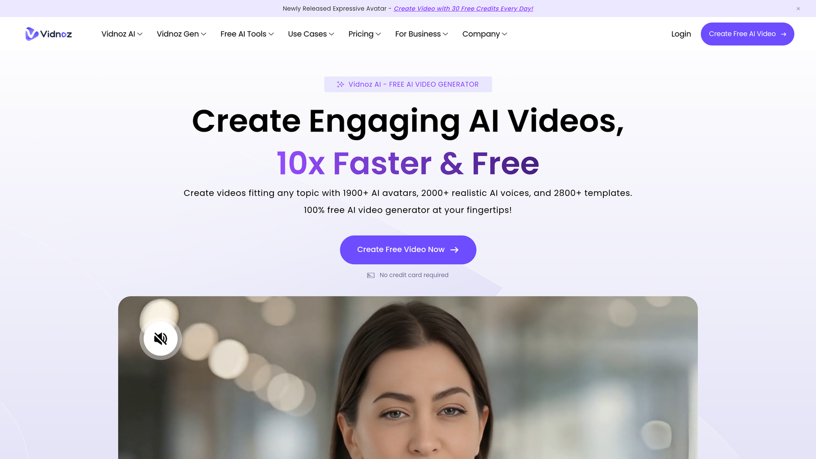 Screenshot of Vidnoz website