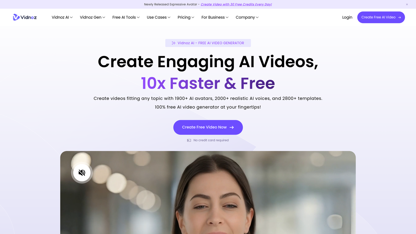 Screenshot of Vidnoz website