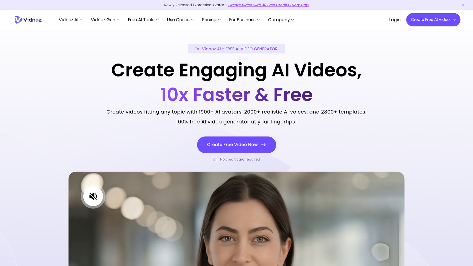 Screenshot of Vidnoz website