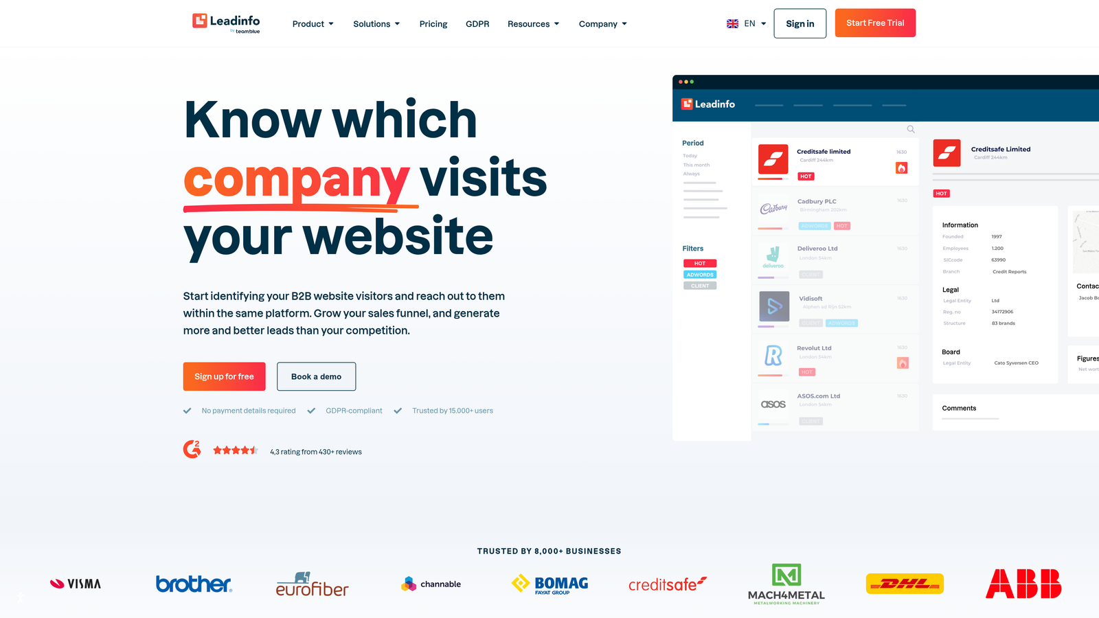 Screenshot of Visitor Queue website