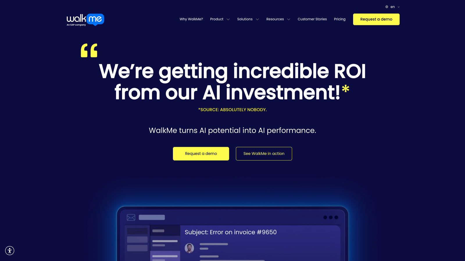 Screenshot of WalkMe website