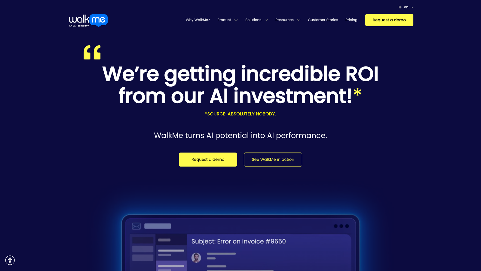 Screenshot of WalkMe website