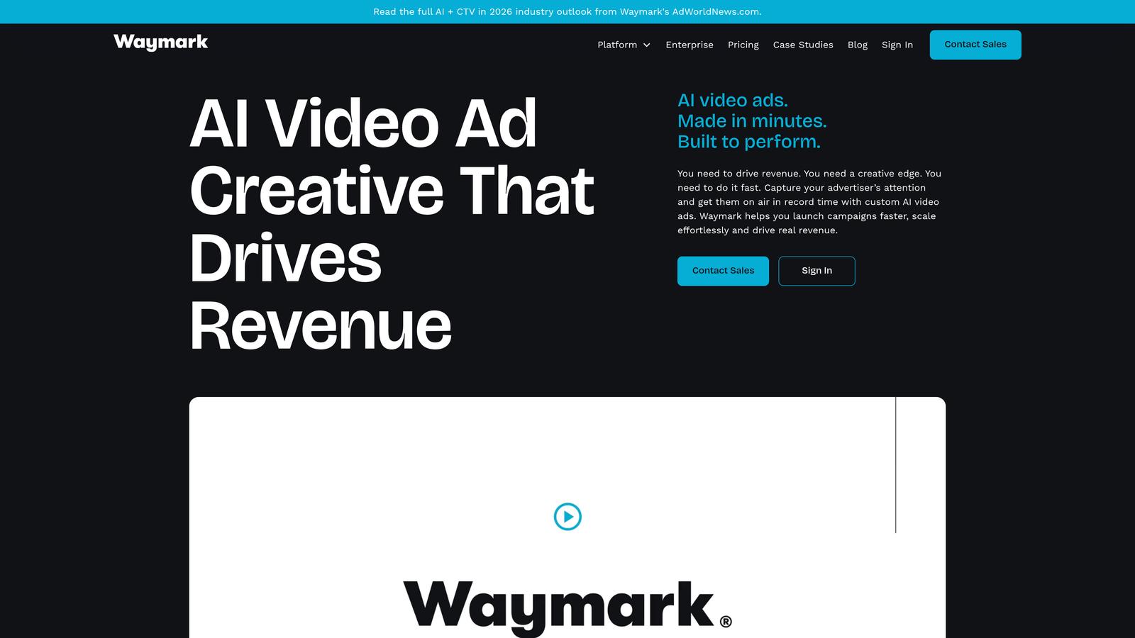 Screenshot of Waymark website