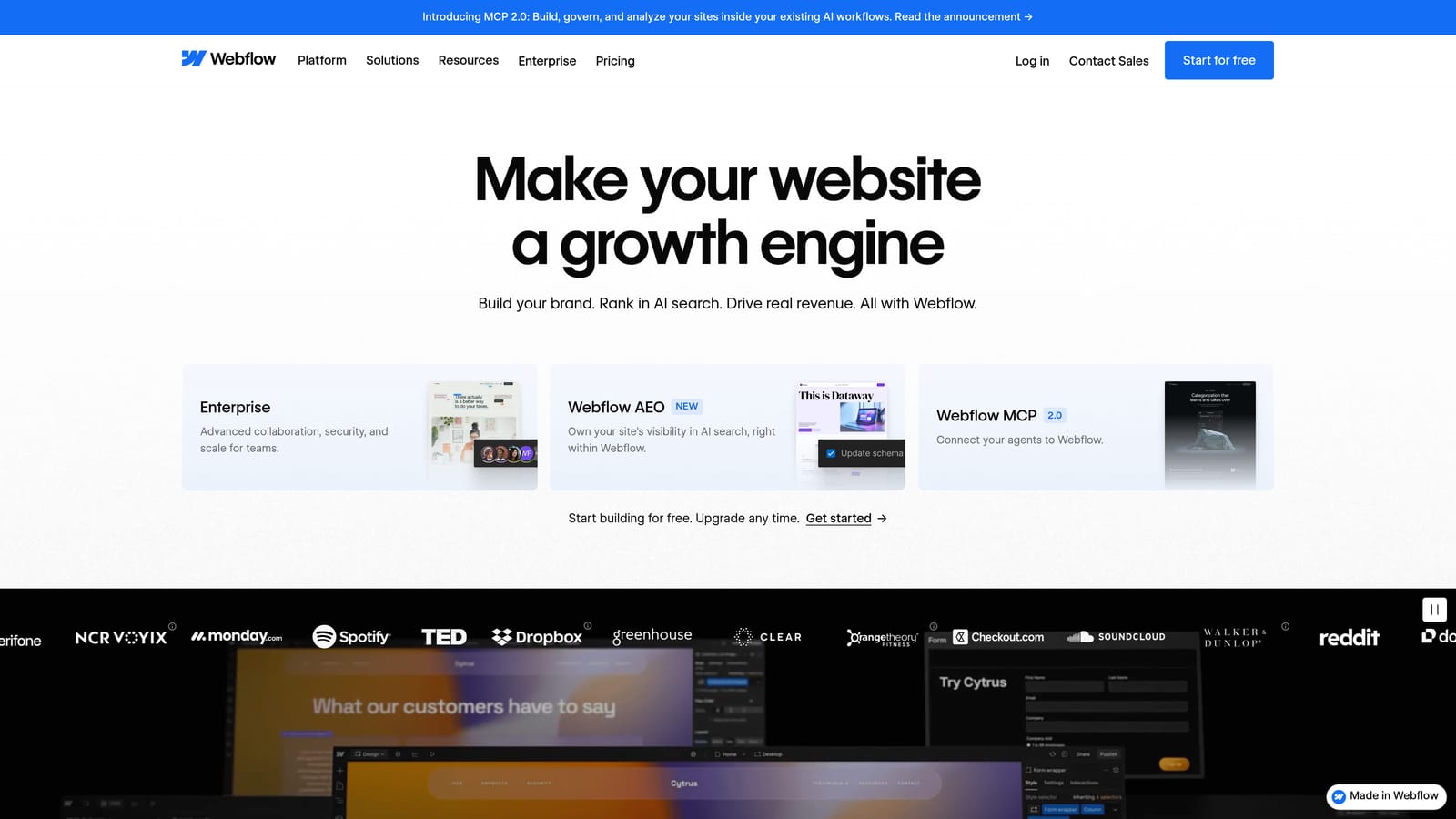 Screenshot of Webflow Forms website