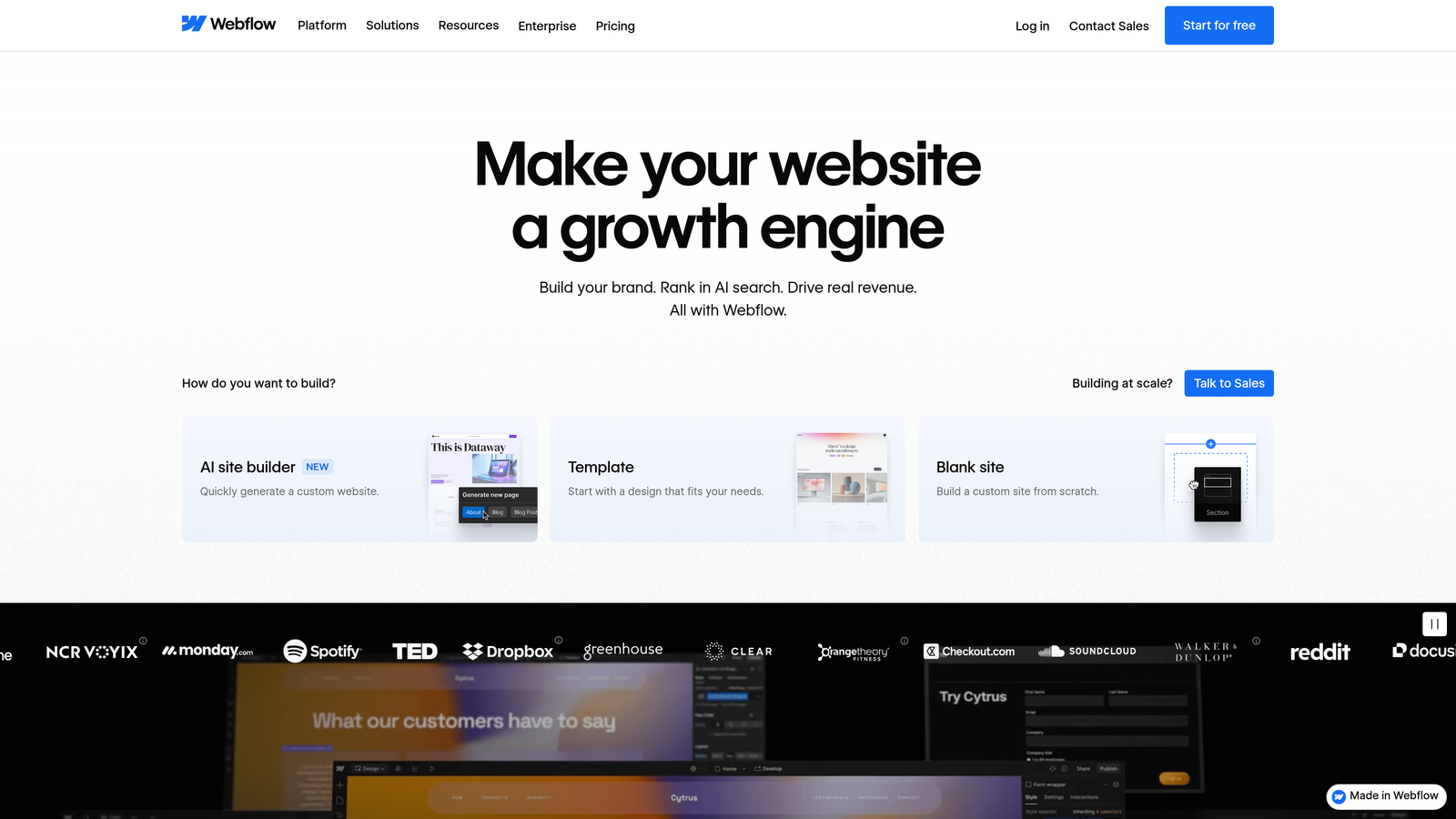 Screenshot of Webflow Logic website
