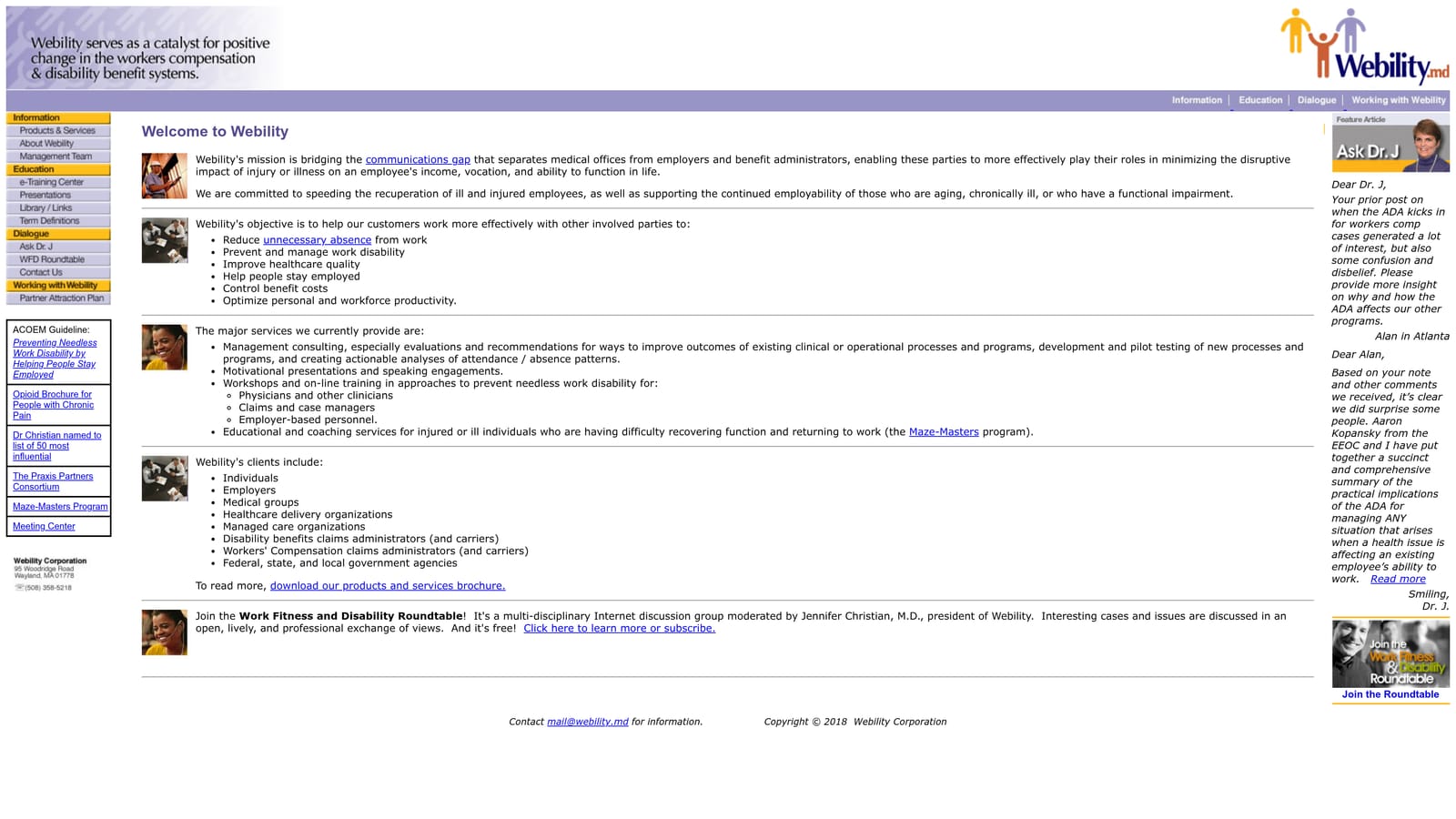 Screenshot of Webility.md website