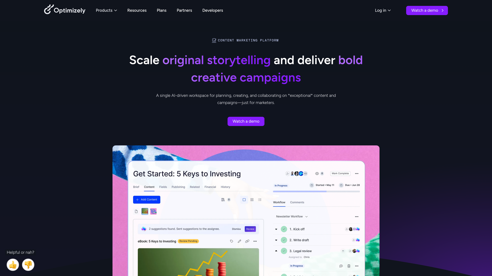 Screenshot of Welcome website