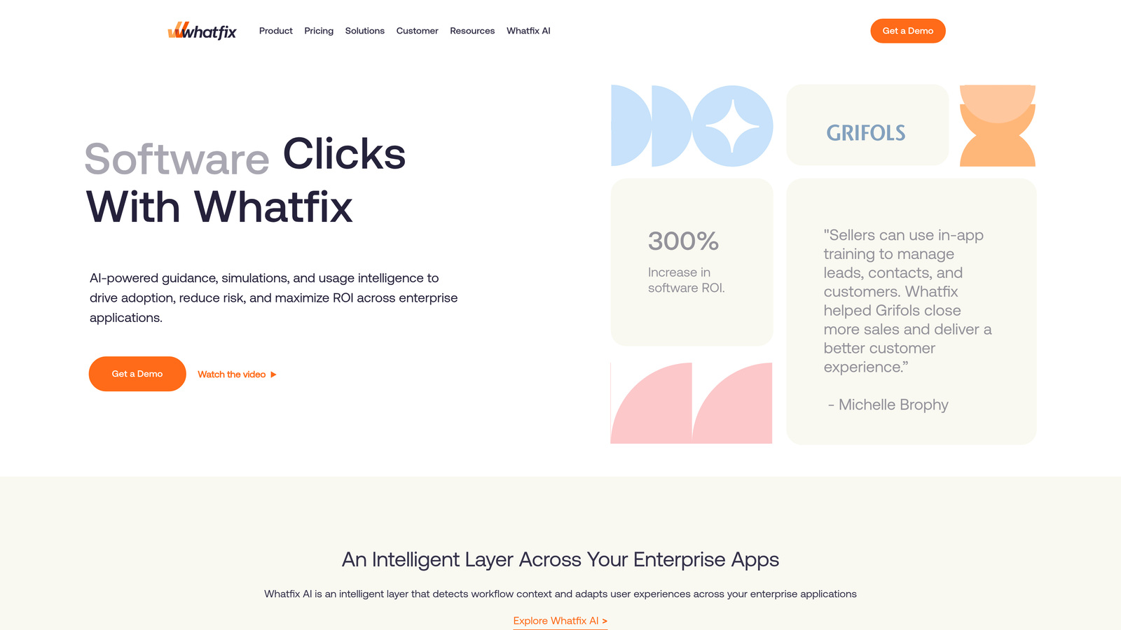 Screenshot of Whatfix website
