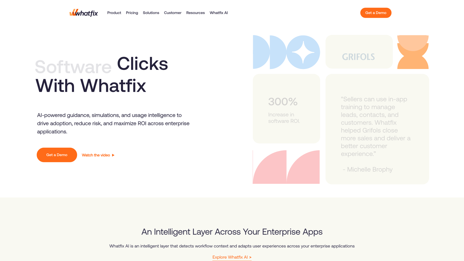 Screenshot of Whatfix website