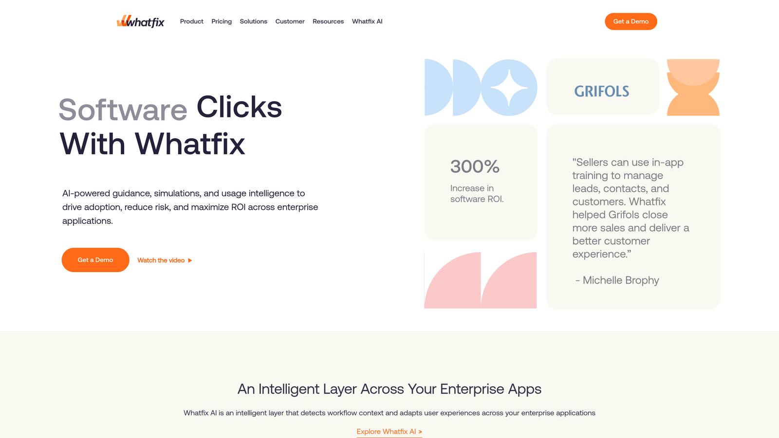 Screenshot of Whatfix website