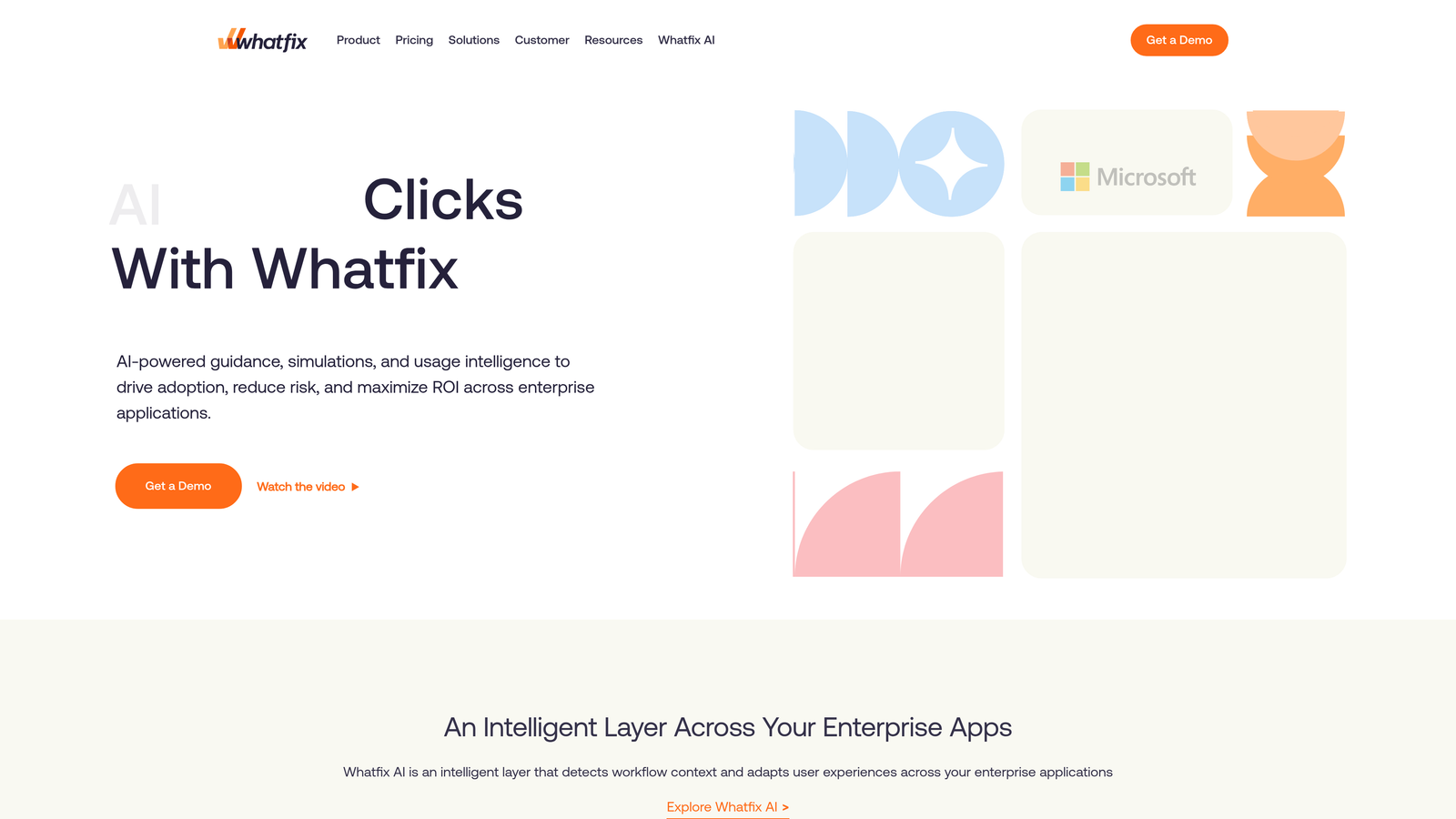 Screenshot of Whatfix website