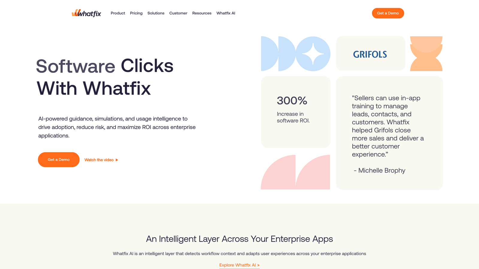 Screenshot of Whatfix website