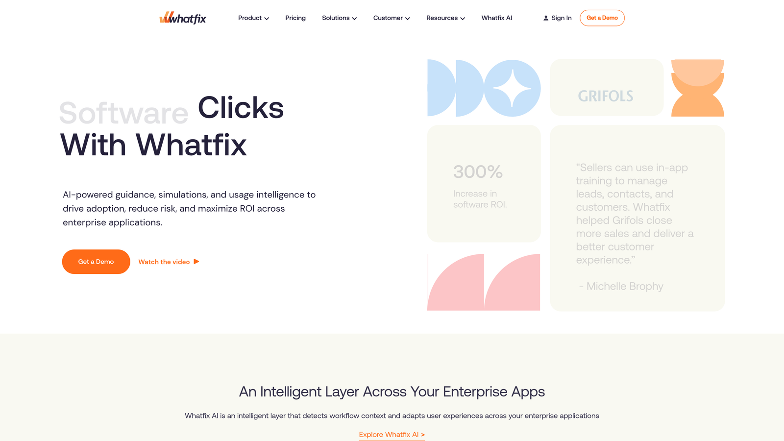 Screenshot of Whatfix website