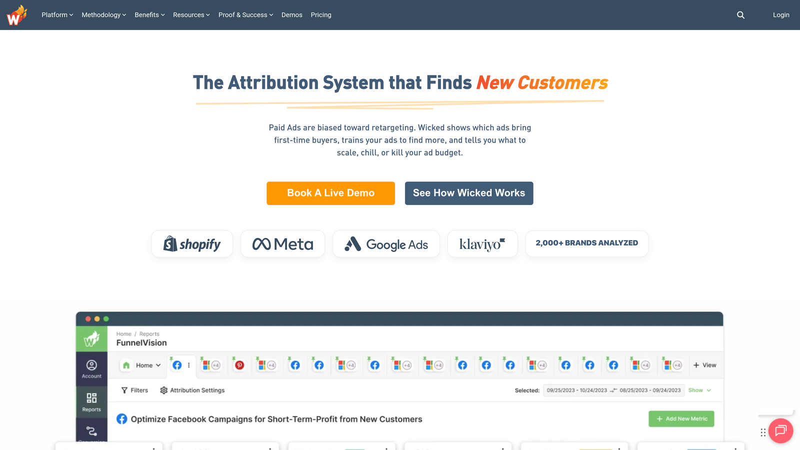 Screenshot of Wicked Reports website