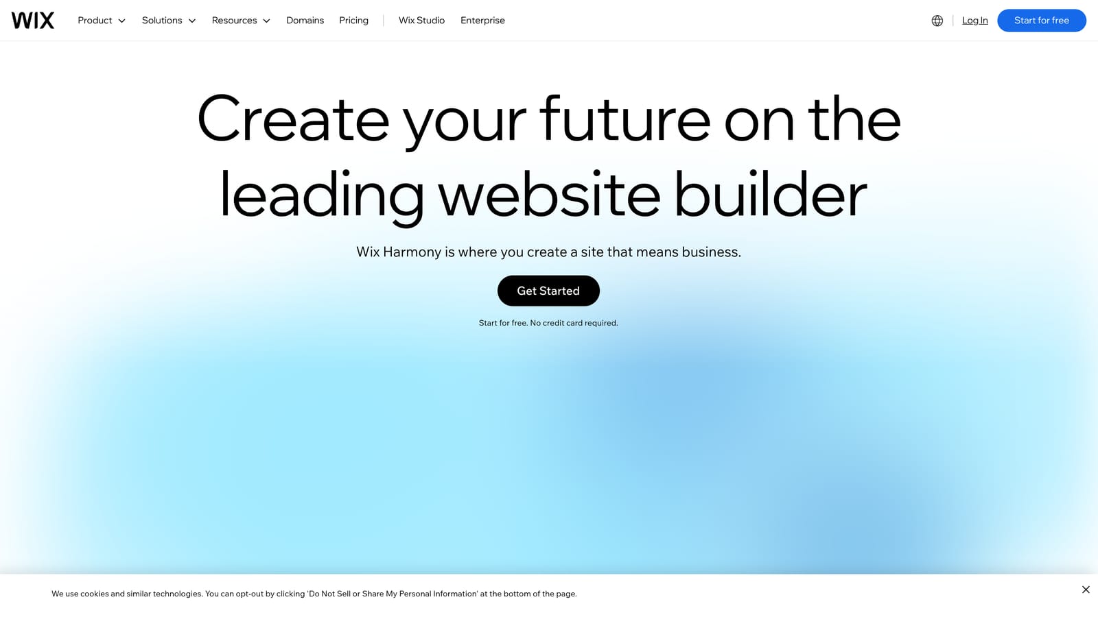 Screenshot of Wix ADI website