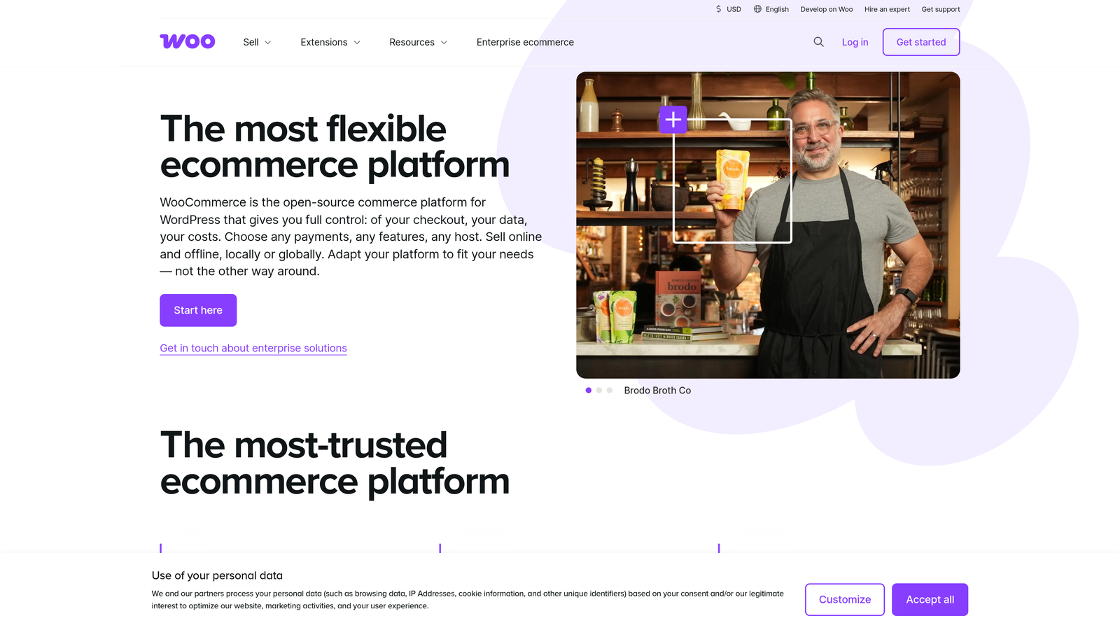 Screenshot of WooCommerce website