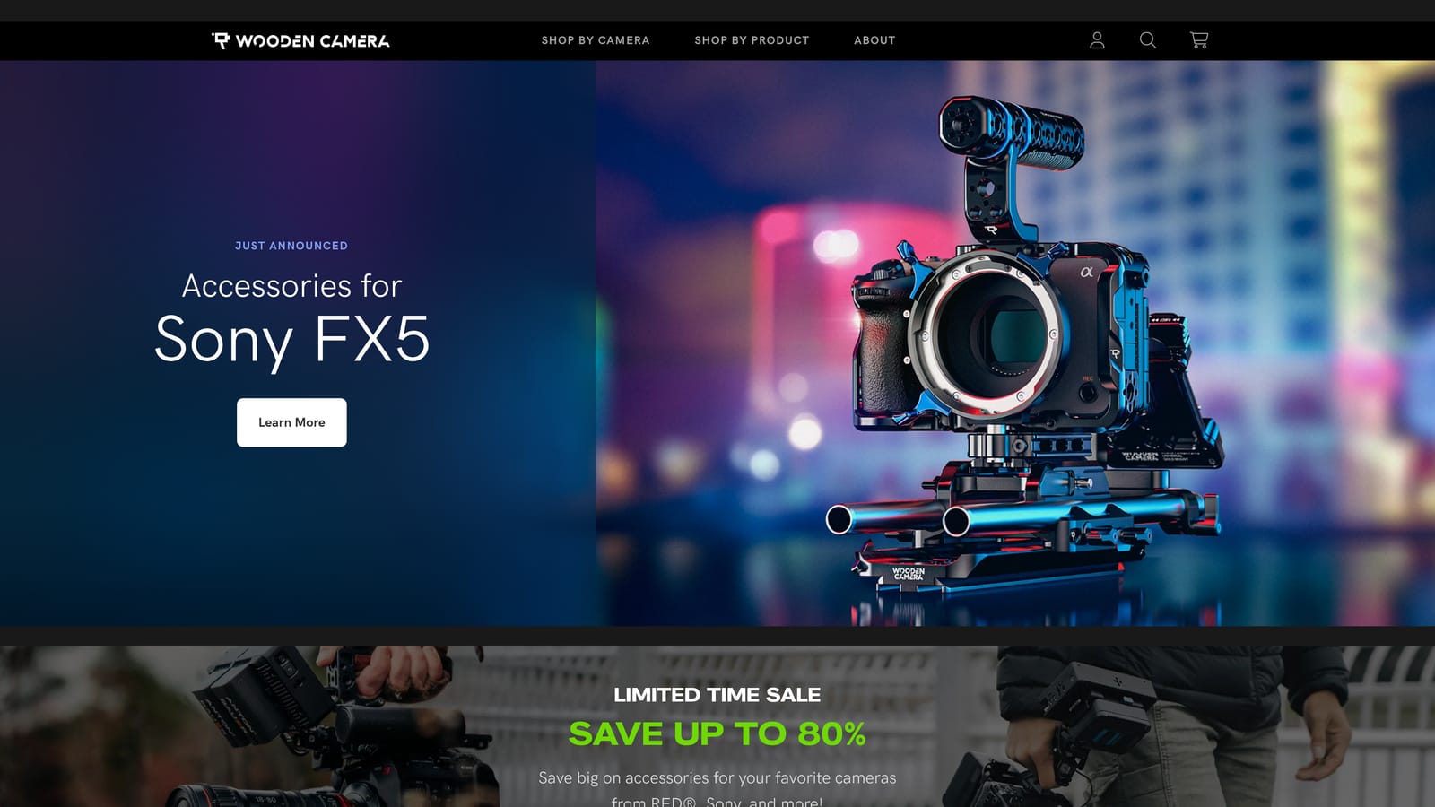 Screenshot of Wooden Camera website