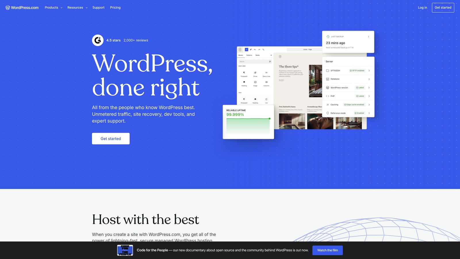 Screenshot of WordPress.com website