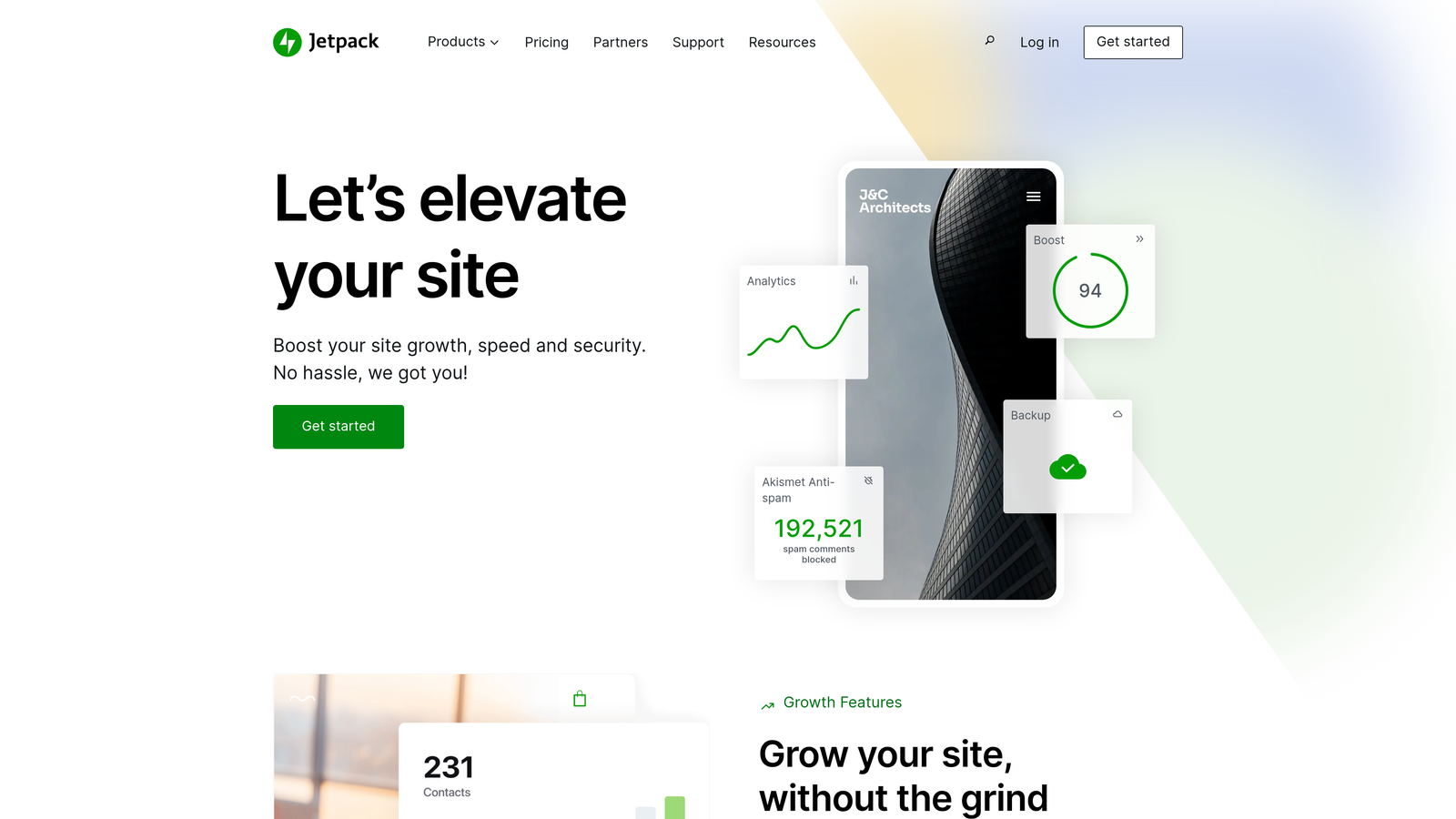 Screenshot of WordPress Jetpack website