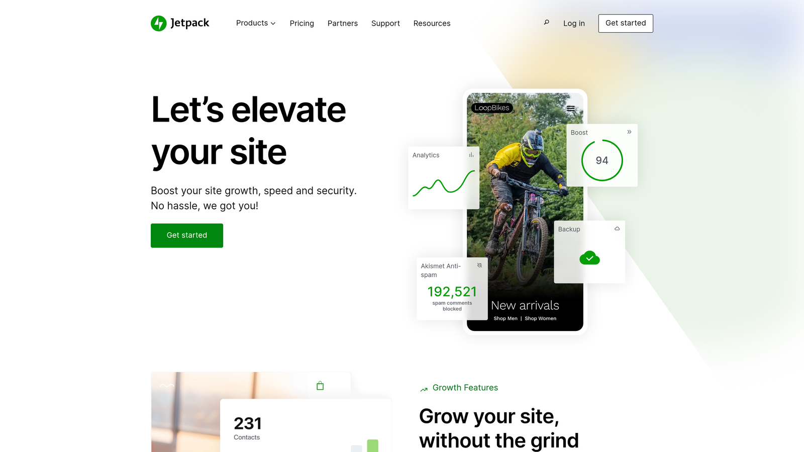 Screenshot of WordPress with Jetpack website