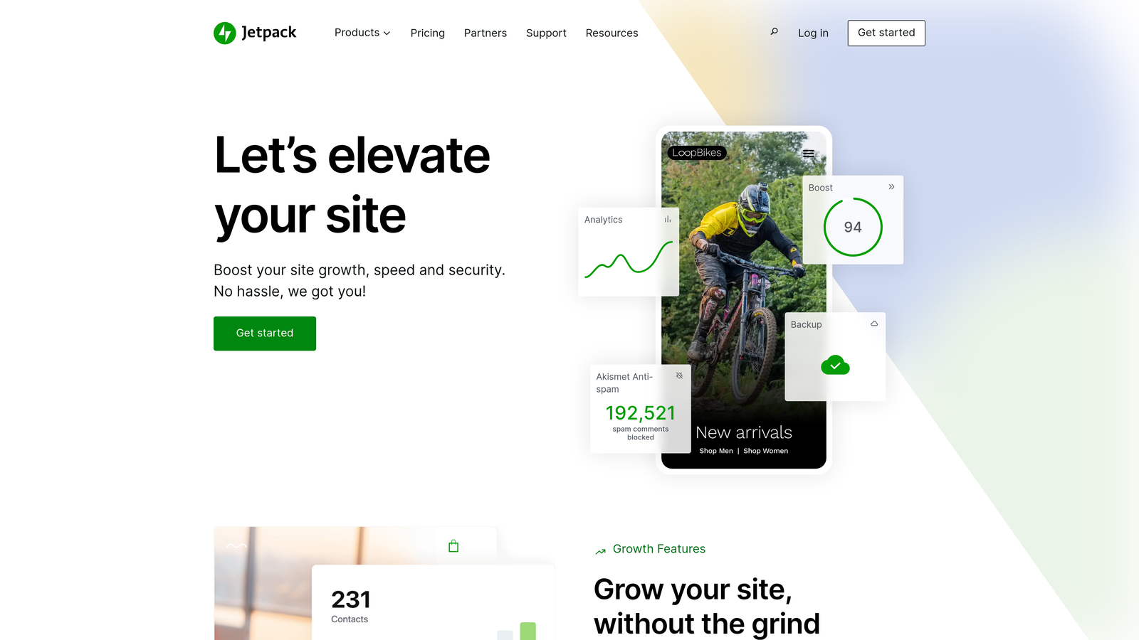 Screenshot of WordPress with Jetpack website