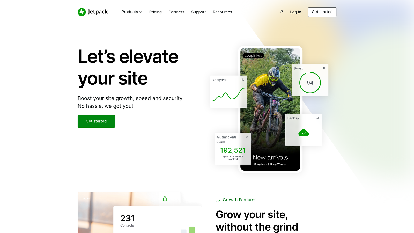 Screenshot of WordPress with Jetpack website